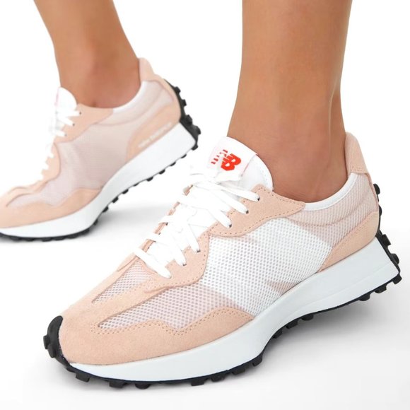 New Balance Shoes - NEW BALANCE 327 Casual Women's Sneakers Shoes Powder Blush Rose White size 7